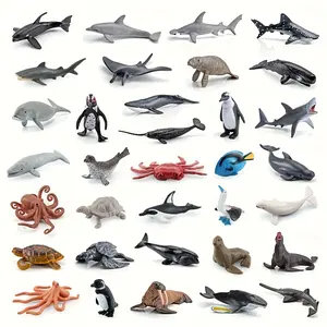 Mini Ocean Fish Whale Model Set, Blue Whale Hammerhead Shark Great Shark Models, Marine Theme Scene Building, Gift