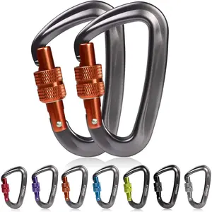 Carabiner Clip 12KN Aluminium Wiregate Lightweight Heavy Duty Large  Durable D-Ring Hooks Spring Snap Link  Clips Set for Hammock Improved Design 2022