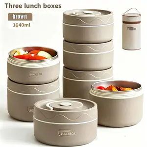 304 Stainless Steel Insulated Lunchbox, Stackable Portable Food Container with Handle, Microwave Safe Reusable, Sealed Thermal Bag for Office School Outdoor Camping