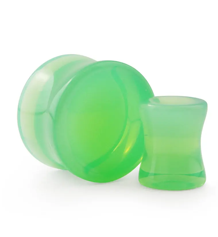 Mint Opalite Glass Plugs Mint Opalite Glass Plugs