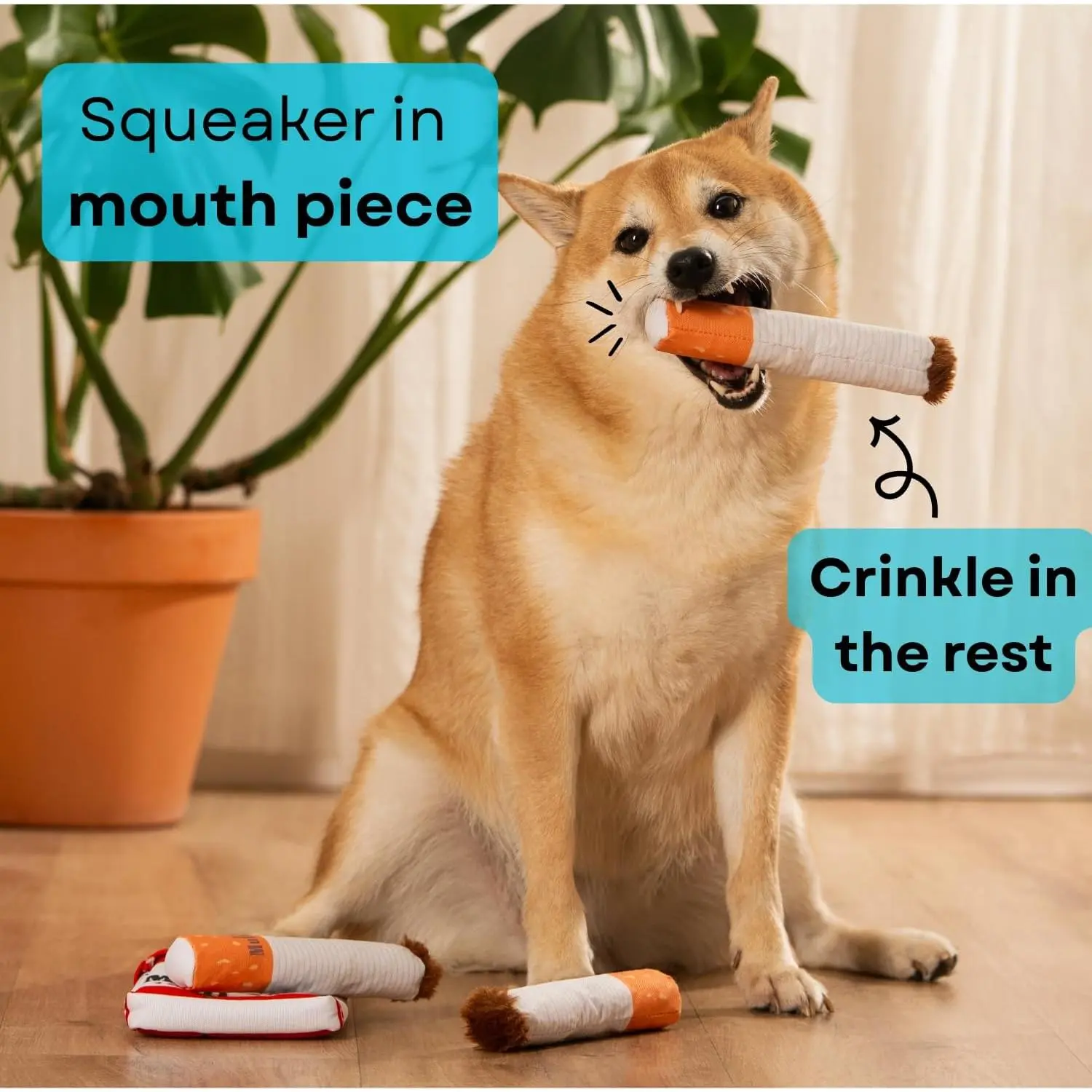 doggy cigarettes Muttboro Doggy Cigs Funny Toys - Parody Plush Squeaky Crinkle Interactive -  and Seek Hiding Burrow Puzzle for Activity