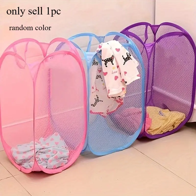 Foldable mesh laundry basket, dirty clothes storage basket, miscellaneous blue storage basket, clothing storage and storage box, Laundry Bin, Collapsible Storage Baskets, Collapsible Laundry Hamper