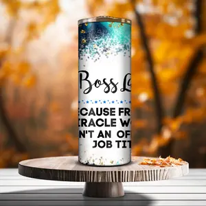 Boss Lady Stainless Steel tumbler Straw Drinkware Metal