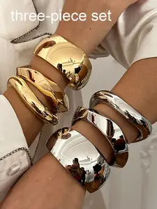 Women's Elegant Irregular Geometric Design Bangle Bracelet, Fashion Jewelry for Party, Daily Clothing Decor, Trendy All-match & Exquisite Jewelry for Birthday Gift