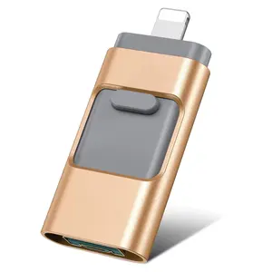 4-In-1 Memory Stick, Ultra-Fast Flash Drive for iPhone & Type-C OTG USB 3.0, 64GB/128GB/256GB/512gb, Ideal for iOS/iPad/android Devices