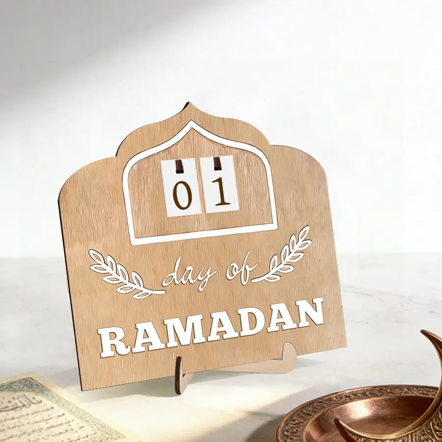 Ramadan Countdown Calendar, DIY Wooden Ramadan Decoration, Eid Mubarak Ornament, Daily Tracker for Muslim Families, Desk & Home Decor