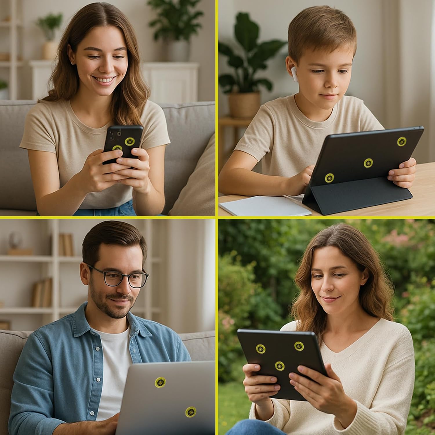 Two-pack wireless clip-on mic in black. Works with iPhone, iPad & Android! Plug and play—super easy. Smart noise cancellation for clean, crisp audio. Perfect for vlogs, live streams, interviews