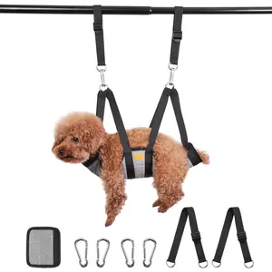 Ownpets Pet Grooming Hammock, Breathable Dog Grooming Hammock with Carabiners, Pet Grooming Harness Sling for Grooming, Hair Nail Trimming Cutting & More, S