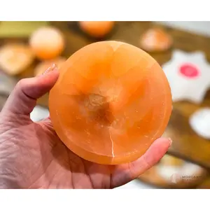 3.5-Inch Orange Selenite Bowl – Handcrafted Crystal Holder for Cleansing & Décor