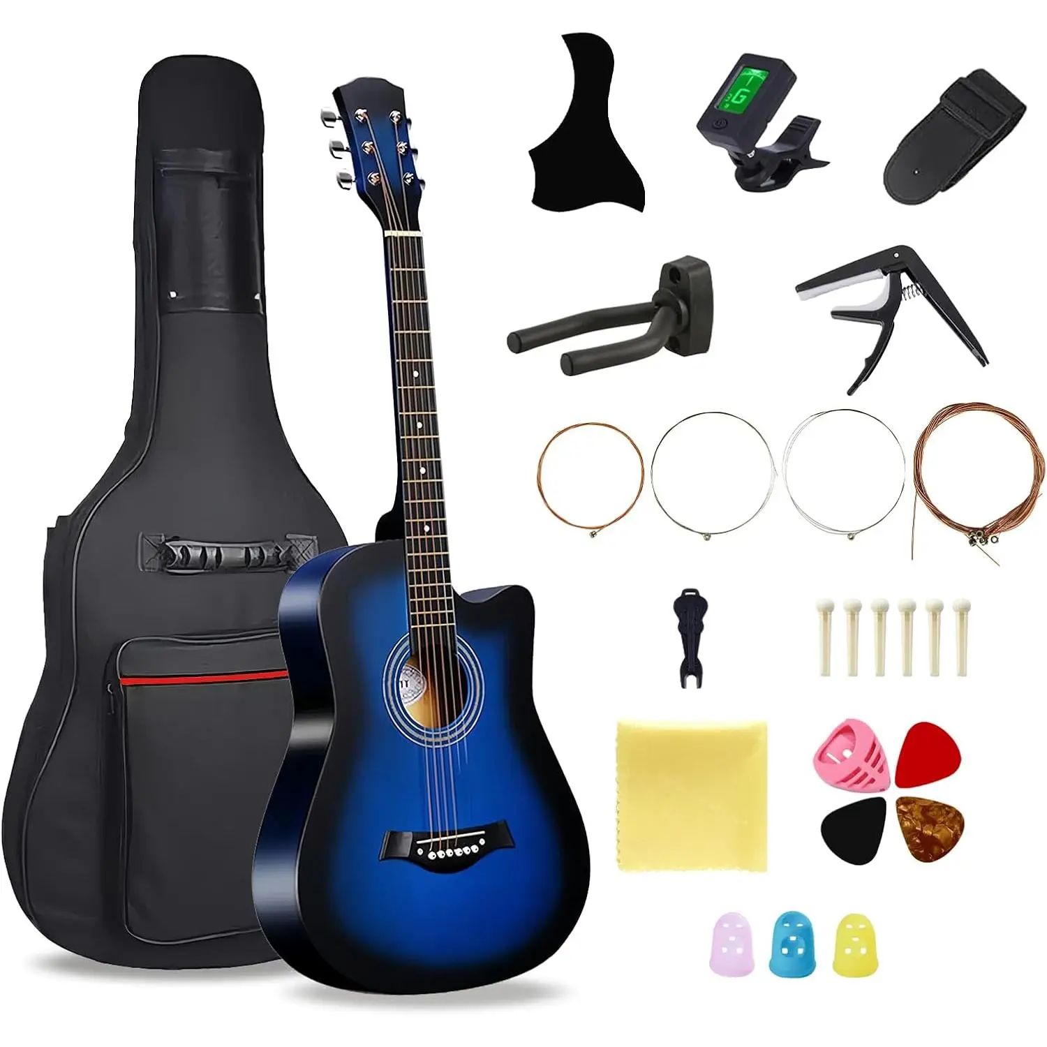 38''  Acoustic Guitar for Adults, 6 Steel-String Acoustic Guitar With Guitar Bag and Beginner Kits for Beginner