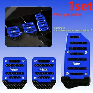 3-Piece Aluminum Non-Slip Car Pedal Set, Foot Pedal Ergonomic Design, Durable and Lightweight, Manual Brake Pedal Kit, Car Accessories, Interior Trim