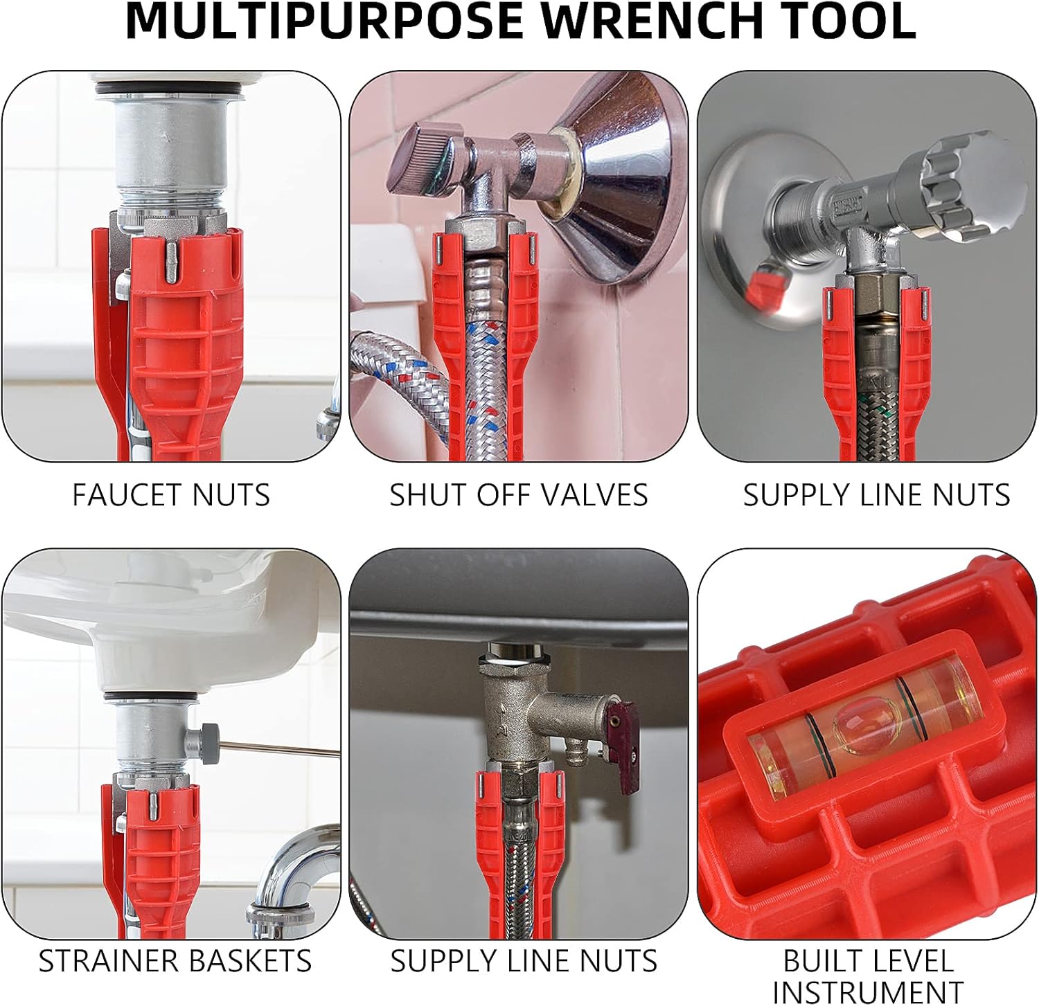 14-in-1 Faucet and Sink Installer,Faucet and Sink Wrench, Multi-functional Wrench for Toilet, Sink, Bathroom, Kitchen Plumbing Installation and Repairs pipe tools