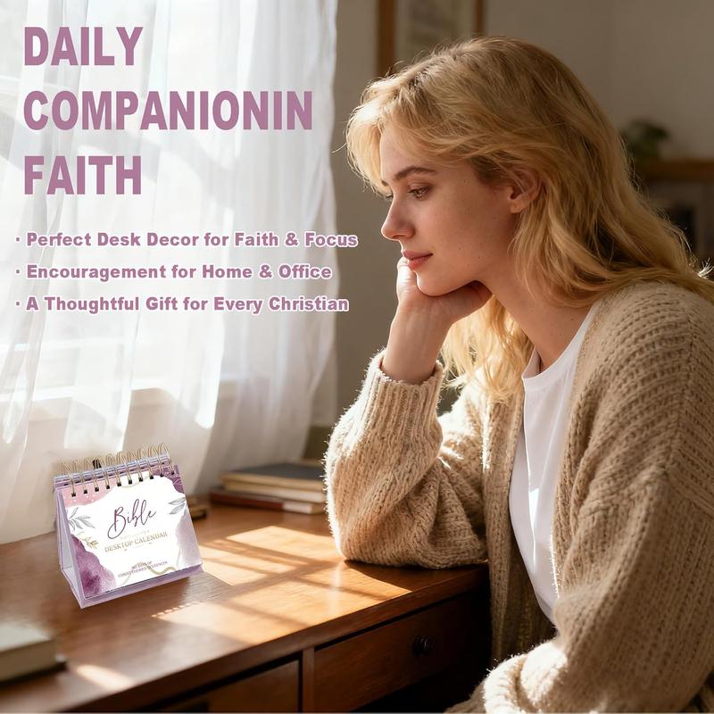 PRSTINCOL Daily Bible Verse Flip Calendar Perpetual Scripture Desk Decor with Inspirational Quotes for Office and Home 365 Days of Christ-Themed Sentences TikTokShopJumpstartSale