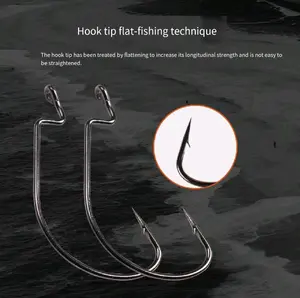Fishing Hooks Curved Shank Hooks Texian Fishing Set 50 Pieces 10 Each Size 5 Small 10 Large Flat Fishing Technique