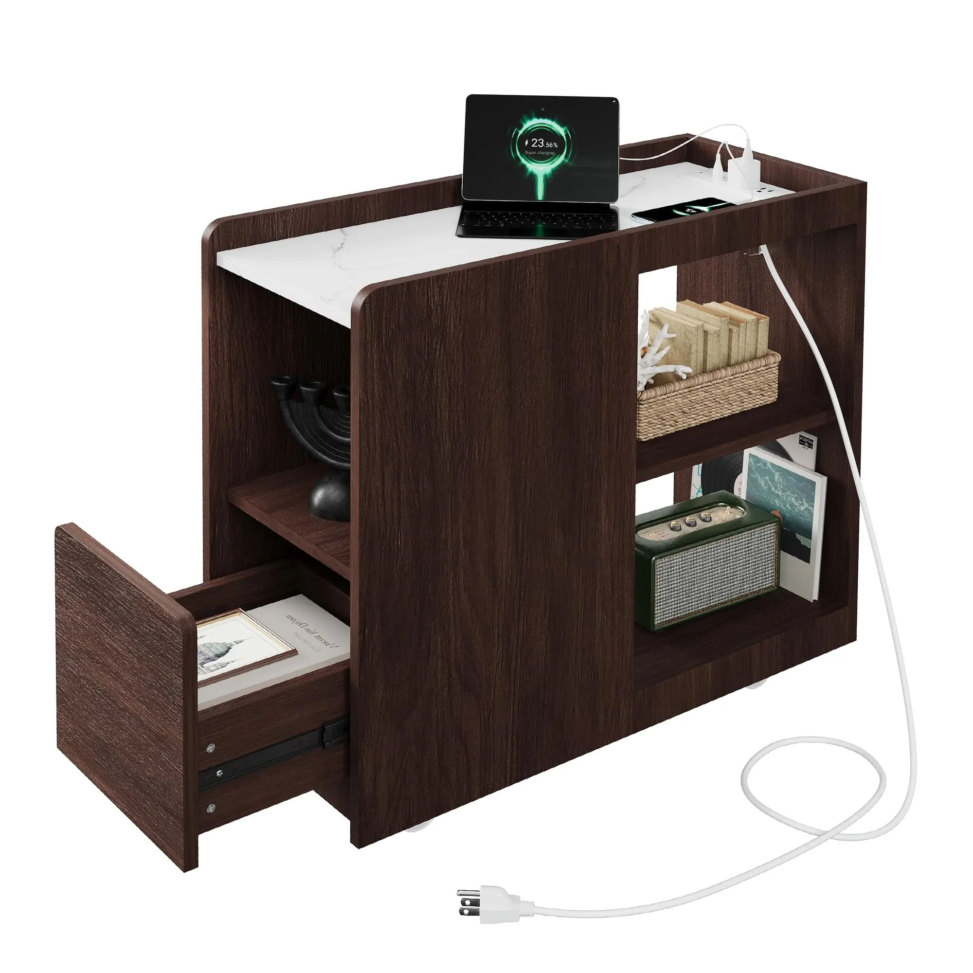 Garvee Versatile Side Table with Wheels Featuring Garvee and Garvee Designs for Easy Mobility and Stylish Functionality in Any Living Space