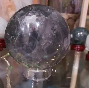 Large Fluorite Crystal Sphere - Elegant Design with Translucent Finish, Ideal for Home Decor and Spiritual Practices