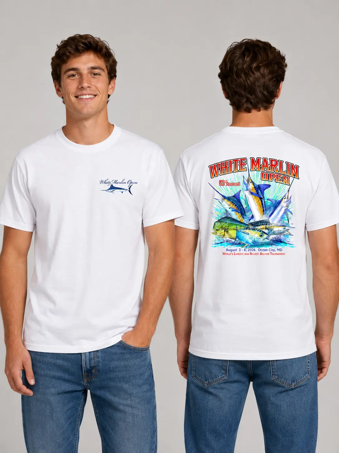 White Marlin Open 2026 Fishing T-Shirt – Ocean City Tournament Graphic Tee, Sport Angler Shirt Men’s Tops