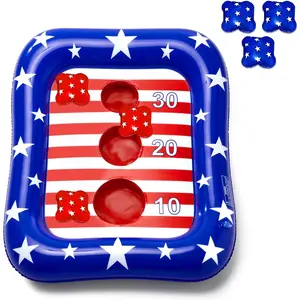 Kids Fun Pool Toys, Inflatable Floating Pool Cornhole Game, 4th of July American Flag Water Game, Swimming Pool Games for Kids Adults, Outdoor Summer Party Gift for 3-12 Year Boy Girl Teen Family