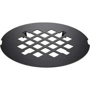 Snap-in Shower Drain Cover Cap 4-1/4 inch Shower Drain Strainer Replacement Durable Stainless Steel Black Showers Drains Round for Bathroom Kitchen(Black)