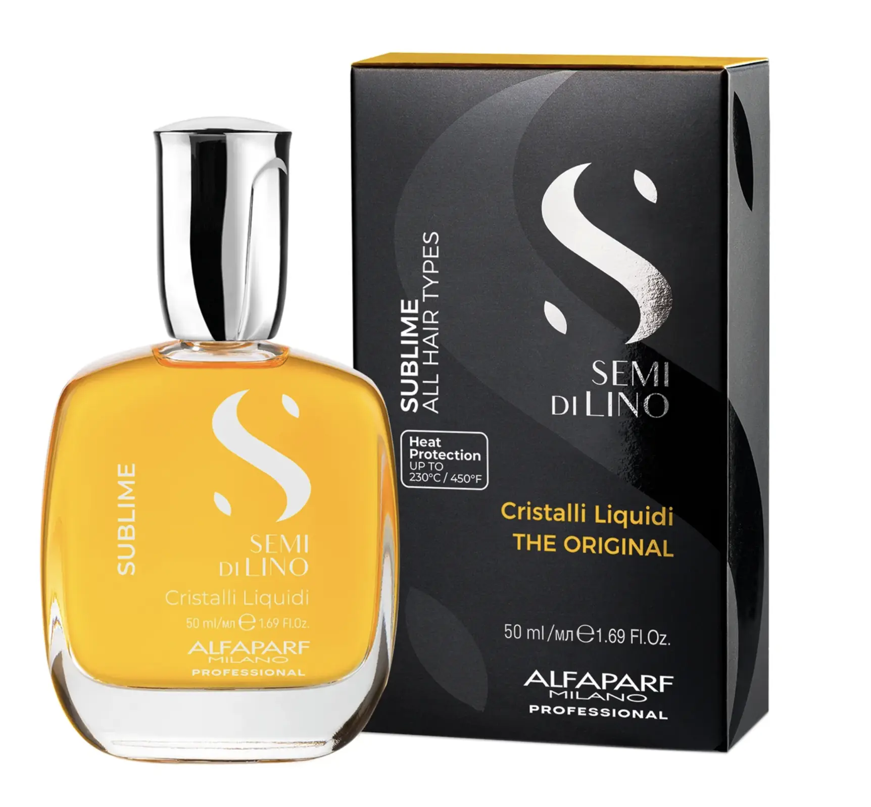 Semi di Lino Sublime Cristalli Liquidi with Thermal Protection Silky Moisture Plant Extract Haircare Hydrating Hair Treatment Moisturizing Hair Oil