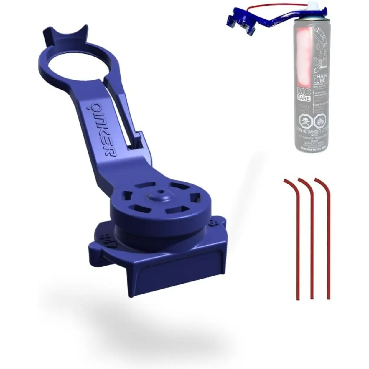 Motorcycle Chain Lube Applicator Tool (Motorcycle Accessories) - Rotatable Dispenser with Replacement Spray Nozzles for 520, 420 Chain Sizes, Oinker, Mess-Free Precise Lubrication, 520 Chain Size