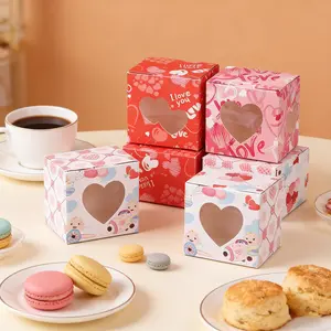 10pcs Heart-Shaped Dessert Packaging Boxes, Valentine's Day Surprise Gift Box, Cake Baking Packaging, Mother's Day Gifts