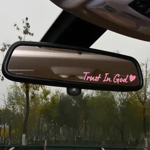 Mirror Sticker Decoration - Letter & Heart Pattern Car Stickers (2-Piece Set), Waterproof & Sun-Resistant, Self-Adhesive, Suitable for Side Windows, Rearview Mirrors & Car Doors, Personalized Decorative Car Decals, Exterior Car Decoration Accessories