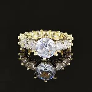 INS-Style Full-Diamond Ring R6014 - Premium Quality Engagement Ring Stack, Perfect Birthday or Qixi Festival Gift for Girlfriends Wives
