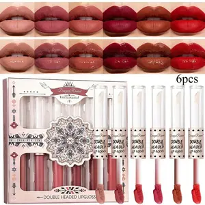 2 In 1 Lip Glaze stick Set Matte Lipstick Long Lasting Waterproof Non Stick Cup Lip Gloss Cosmetic Glossy Hydrating Lip Tint The Best Choice For Makeup