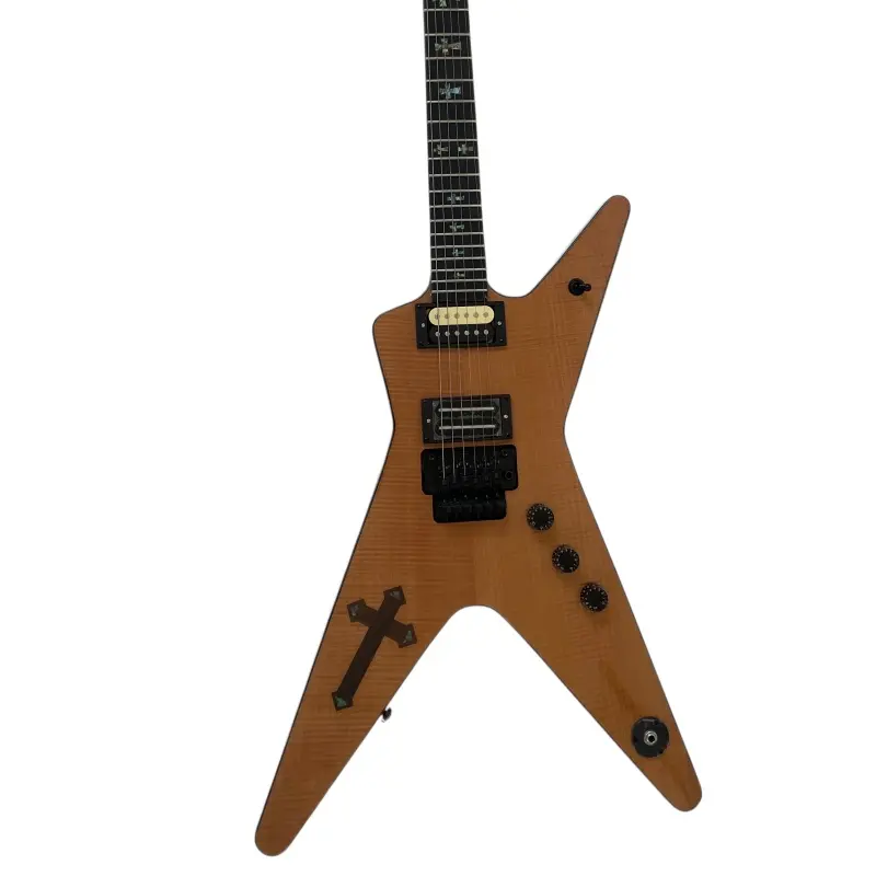 OEM 6 Strings D3 Southern Cross Electric Guitar Flame Maple Veneer Natural Wood