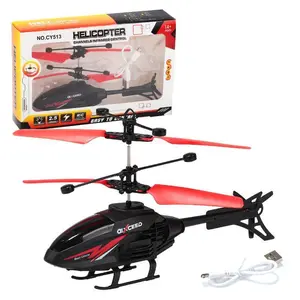 Remote Control Intelligent induction helicopter, tactile control drone, equipped with LED lights, children's and adult rechargeable flight toys, durable indoor suspended drone gift plane Lighted RC remote