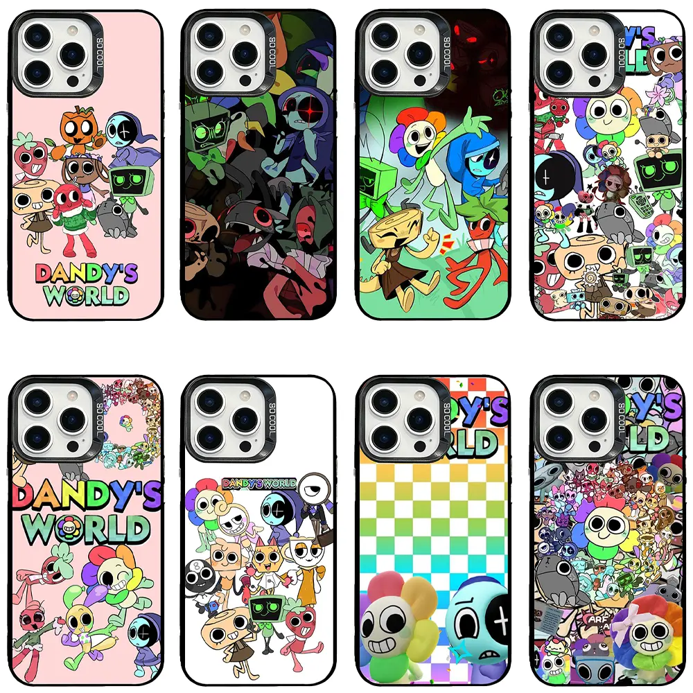 Dandy's World Cute Weird Cartoon Character Collage Smartphone Case - Shockproof Hard Cover Phone Accessory for iPhone 11-17 (Pro, Pro Max, Plus), Samsung Galaxy S23-S26 (Plus, Ultra) - Protection for Smartphones, Christmas Birthday Gifts