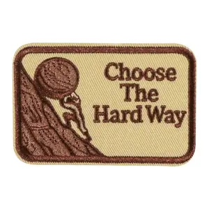 Cute Embroidered Patch Sticker, Back Adhesive Iron-On, Suitable for Clothes Jackets Hats Accessories, Choose the Hard Way Design, Western Embroidery, Geometric Embroidery Design