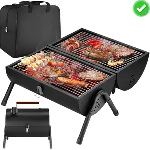 Portable Iron Charcoal BBQ Grill for Camping and Picnics