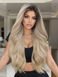 Gold Lace Long Glueless Hd Wigs for Women, Easy to Manage, Perfect for Daily Wear & Special Occasions, Elegant Ladies' Accessory