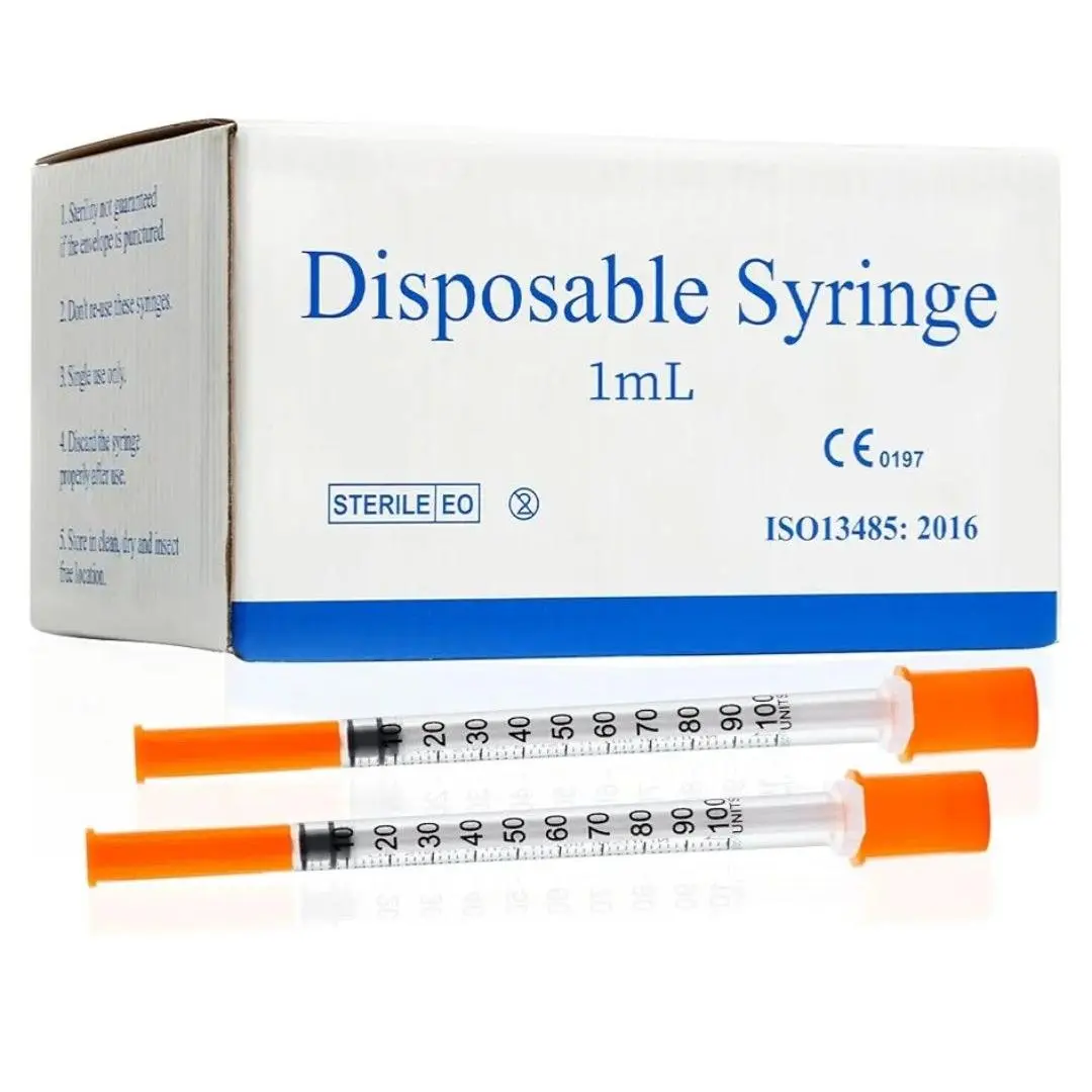 Disposable Syringe 31G 1mL 5/16 (8mm) 100 Pack Ultra Fine Sterile