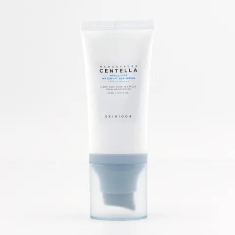 SKIN1004 Madagascar Centella Hyalu-Cica Waterproof Facial Sunscreen Serum SPF 50+ 50ml - Daily Facial Moisturizing Hydrator, Lightweight, Gentle for Sensitive Skin, UV Protection, Skin Repair