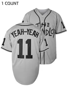 Men's Letter & Number Embroidery Baseball Jersey, Lightweight Jersey, Casual Sporty V Neck Baseball Top for Outdoor Competition, Breathable Sports Clothing for Men