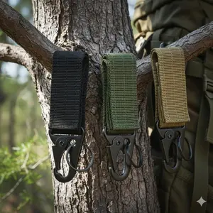 Tactical Keychain Gear: Keychain Lanyard High-Strength Nylon Quick Release Hook for Backpack Belt & EDC Attachment. Durable Compact Design for Hiking Camping Survival Essentials, Secure Your Keys Tools Accessories.