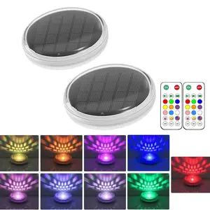 Solar Swimming Pool Lights w/Remote, 9 Color 3 Timer Function, Waterproof Rechargeable Solar Light for Inground, Above Ground Pools, Outdoor, Garden, Party, Decorative Lighting