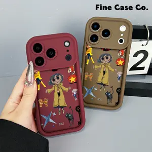 Fine Case Co. Raincoat Girl Cartoon Doodle Art Phone Case for iPhone 17 Pro Max 16 Pro Max 15 Plus 14Pro 13 12 11 XS Max XS XR & Samsung Galaxy S25 Ultra S24 Plus S23 Shockproof Butterfly Floral Vintage Protector Cover
