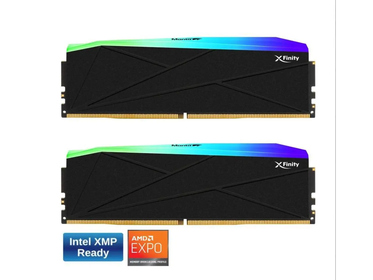 V-COLOR Manta XFinity RGB DDR5 64GB (32GBx2) 6400MHz XMP 3.0 & AMD EXPO CL32 1.4V RGB Gaming Desktop Upgrade RAM U-DIMM Memory Module SK Hynix IC - BLACK (TMXFL3264832KWK)