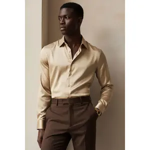 LUST FOR LIFE Long Sleeve Shirt - Collared Casual Top, Breathable Fabric, Suitable for Men, Ideal for Costume and Casual Wear Party Menswear Motocross Beige Big Cosplay