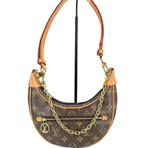 Pre-owned Louis Vuitton Leather Shoulder Bags LV Loop Hobo Monogram Canvas Shoulder Bag