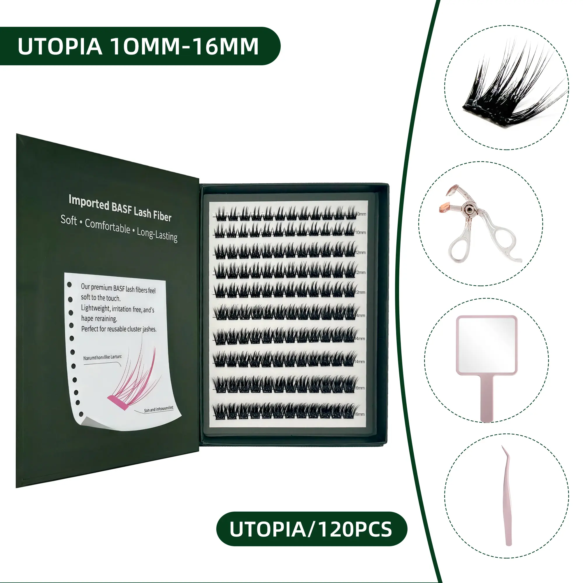 DORMI NO-GLUE lash Extension Kit-Lightweight，Spiky Manga, Bold & Eye-Opening A