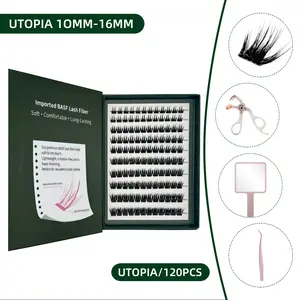 [UTOPIA One Box] Spiky Cluster Lashes 10-16mm Self Adhesive Waterproof Long Lasting Press On Lashes for Effortless Eye Makeup Application Camellia Spiky Cluster Lashes – One Box