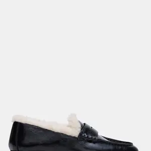 Steve Madden MADISON FAUX FUR BLACK LEATHER