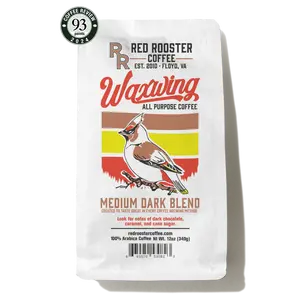 Red Rooster Coffee Waxwing All-Purpose Blend Medium Dark Roast 12oz Espresso & Drip Coffee Beans