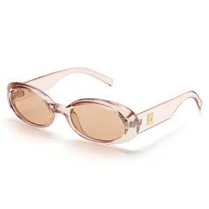 Trendy Oval Sunglasses for Women Retro Vintage Sunnies for Small Face Narrow Round Shades Cat Eye