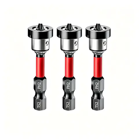 Summervibes 3pcs Alloy Steel Drywall Bit Attachment with Depth Stop, PH2 Magnetic Screwdriver Bits, 1/4" Hex Shank, for Countersinking Screws in Thick Plasterboard, Ideal for Drywall Work